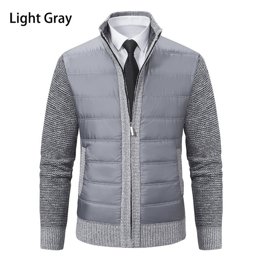 Herren gefütterte Übergangsjacke mit hohem Kragen und strukturiertem Design R&B