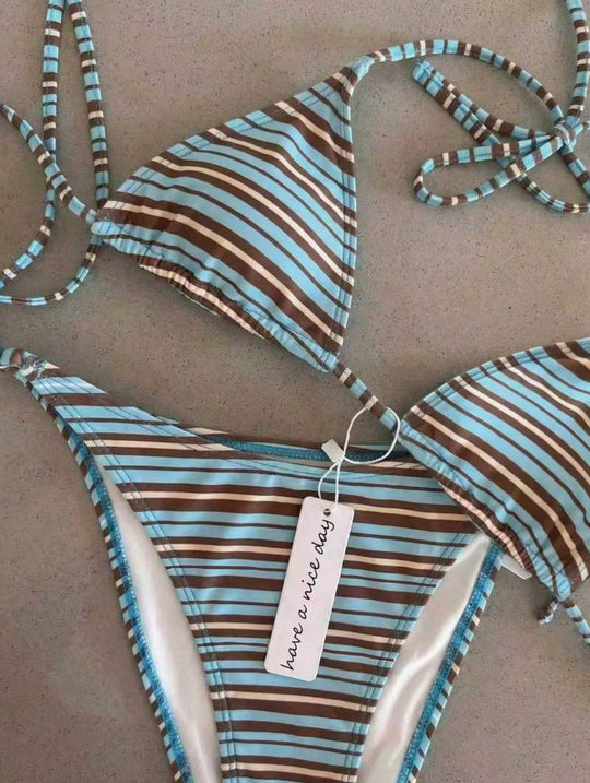 Damen Triangel-Bikini mit klassischem Punktmuster R&B