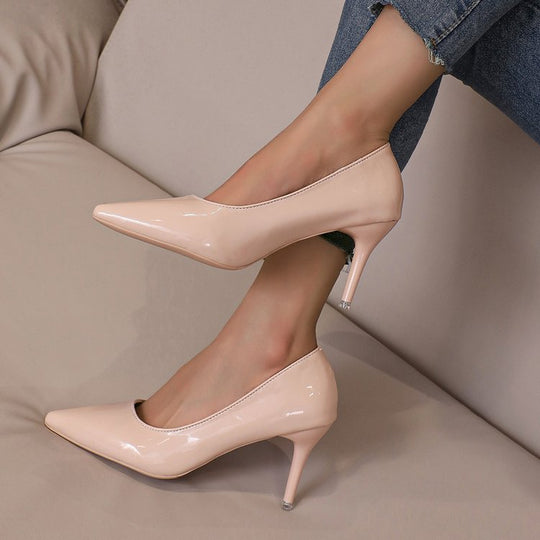 Damen Spitz High Heels mit glänzendem Obermaterial R&B