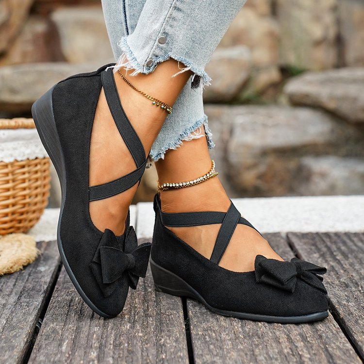 Damen Komfortable Ballerinas mit dekorativer Schleifenapplikation R&B