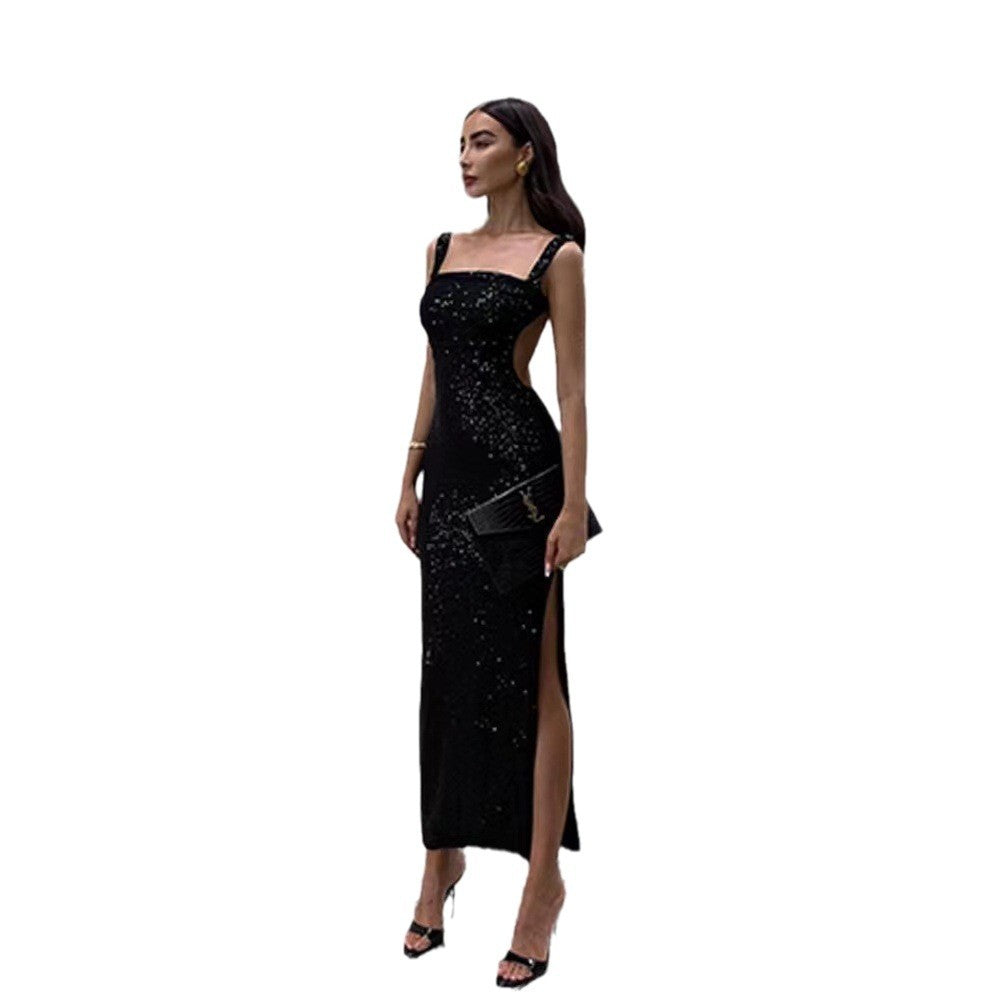 Damen Glamouröses Paillettenkleid mit schmalem Schnitt und verführerischem Design R&B