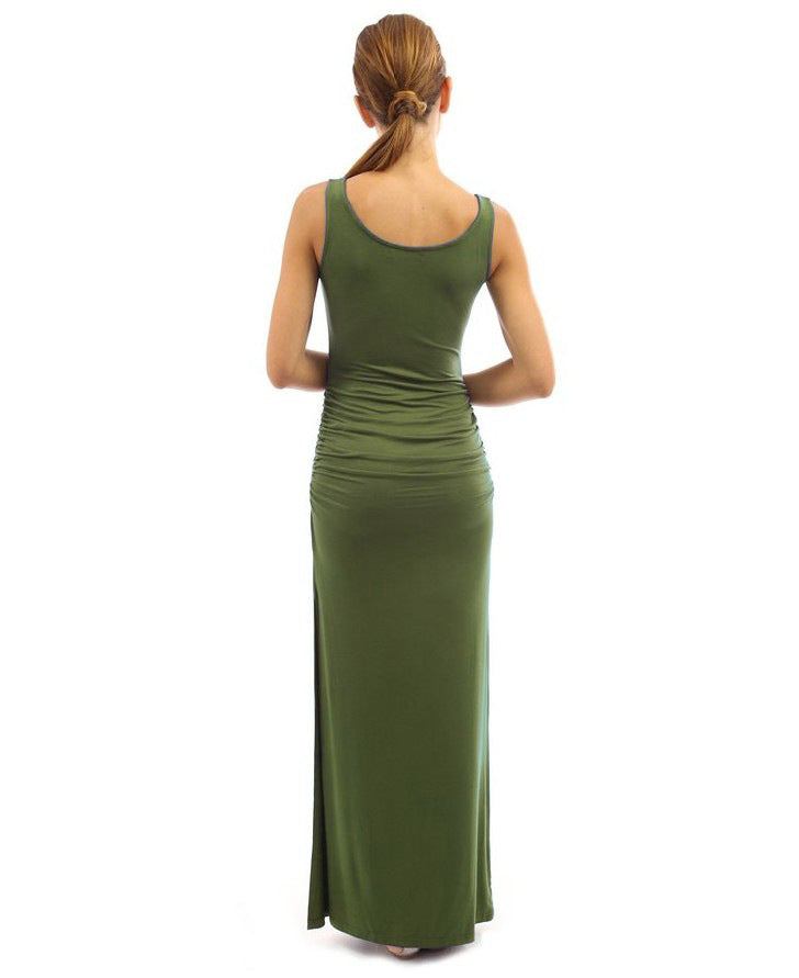 Damen figurbetontes Maxikleid mit Raffungen R&B