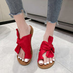 Damen Komfortable Badesandalen mit dekorativem Schleifen-Design R&B