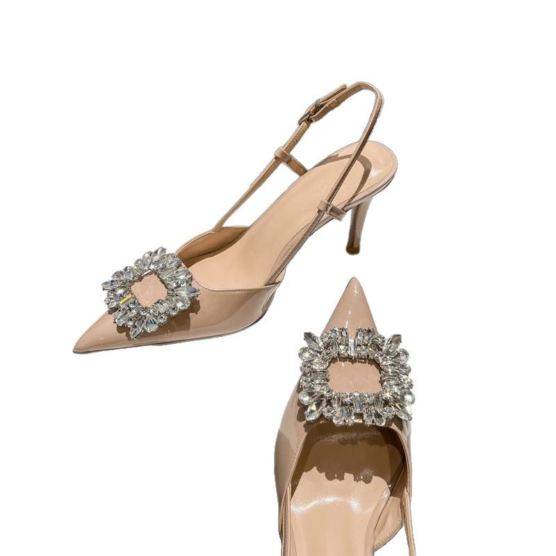 Damen elegante Slingback Pumps mit glamourösem Strassdetail R&B