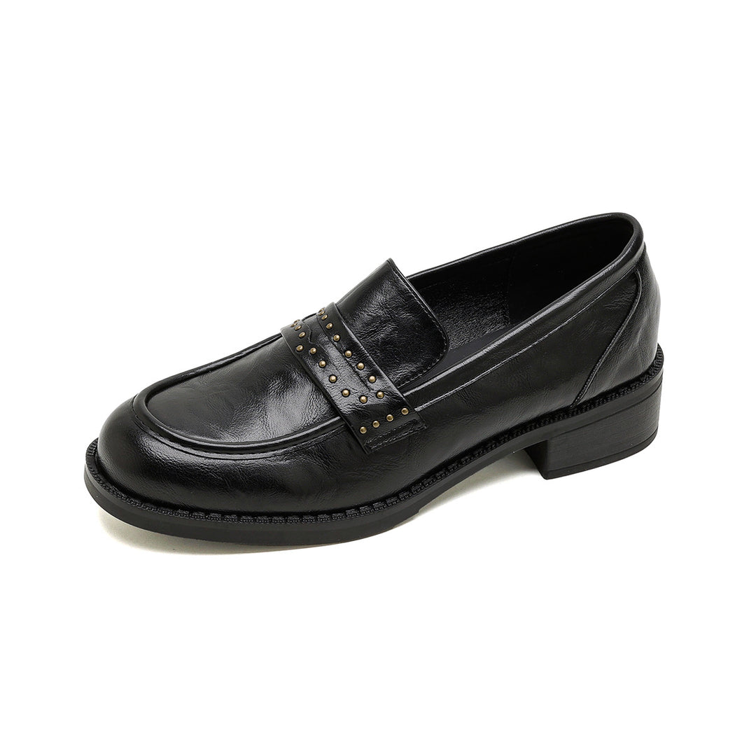 Damen elegante Mokassin-Schuhe mit modischer Nietenverzierung R&B
