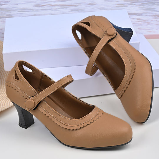 Damen Absatzschuhe mit verstellbarem Riemen und eleganter Schnalle R&B