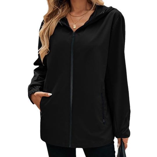 Damen leichte Übergangsjacke mit Kapuze und praktischen Taschen R&B