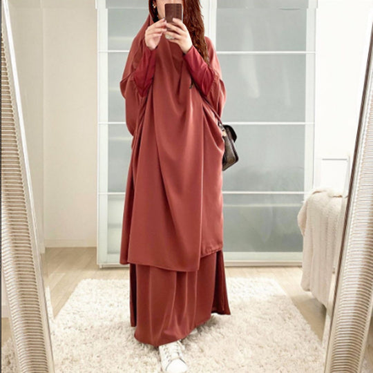 Damen Elegantes Maxikleid mit weit ausgestellten Ärmeln und fließendem Schnitt R&B