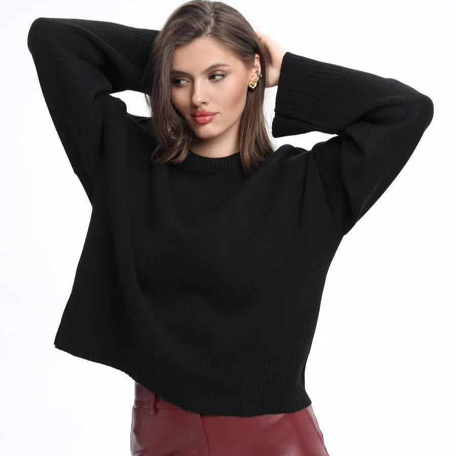 Damen Bequemer Pullover mit Oversized-Schnitt und breiten Ärmeln R&B
