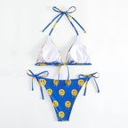 Damen Triangle-Bikini mit lässigem Smiley-Design R&B
