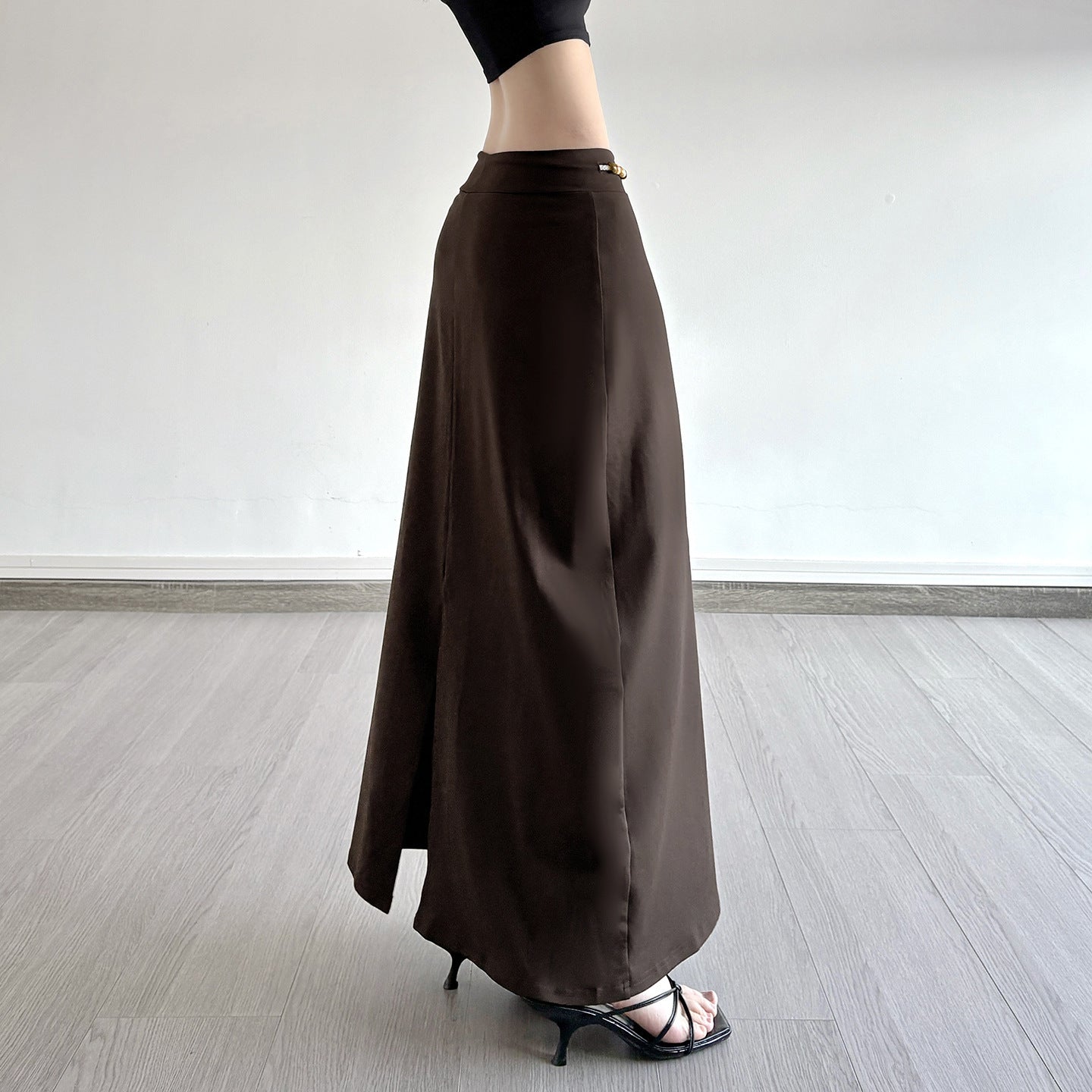 Damen Langer Jersey-Rock mit verstellbarem Bund und verspielten Akzenten R&B