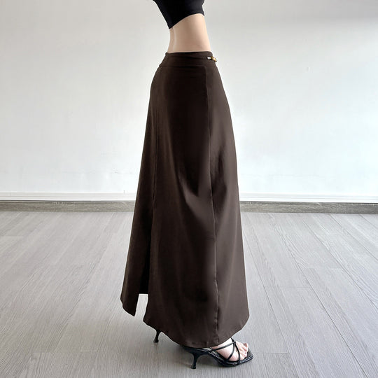 Damen Langer Jersey-Rock mit verstellbarem Bund und verspielten Akzenten R&B