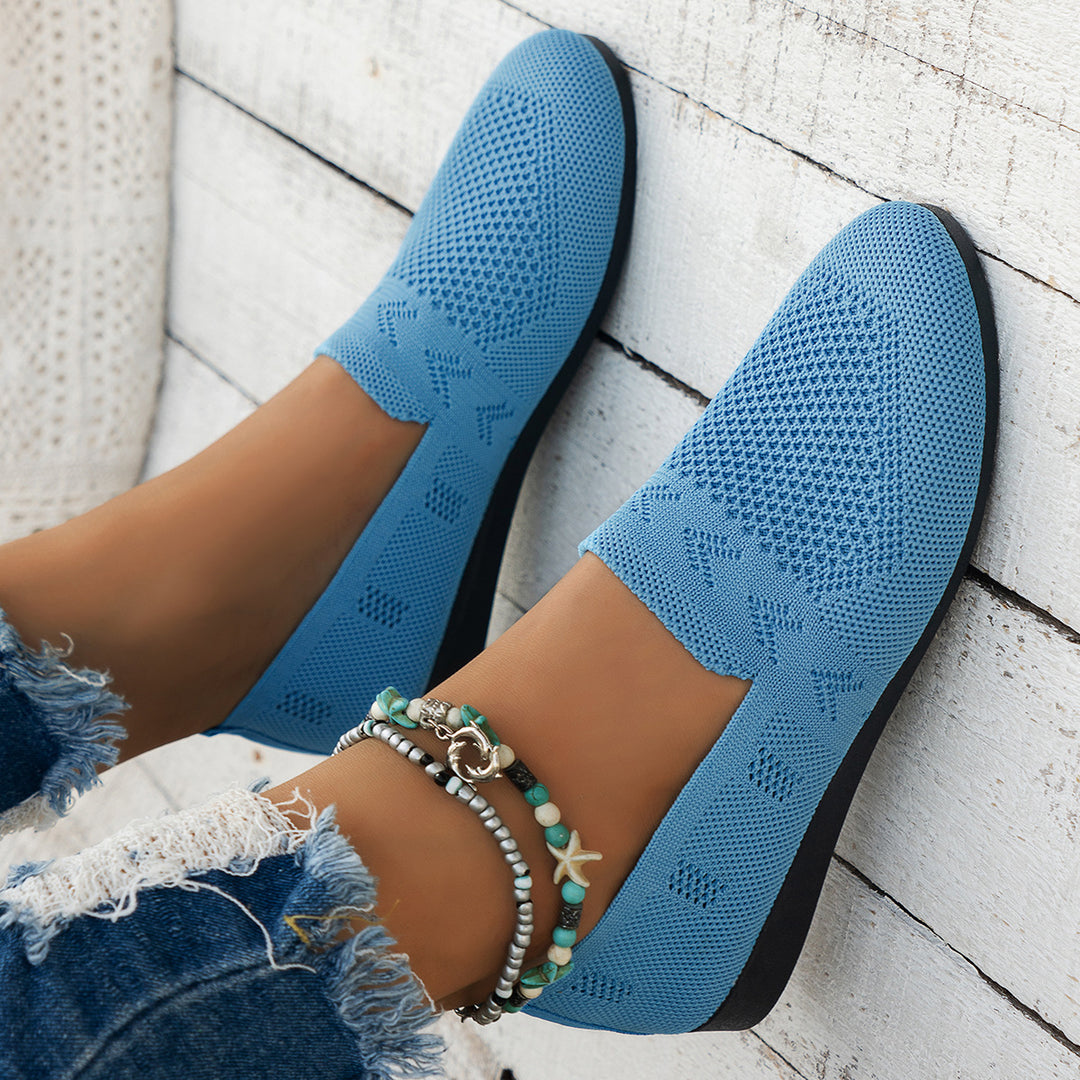 Damen Atmungsaktive Slip-On Sneakers mit flexiblem Strickdesign R&B