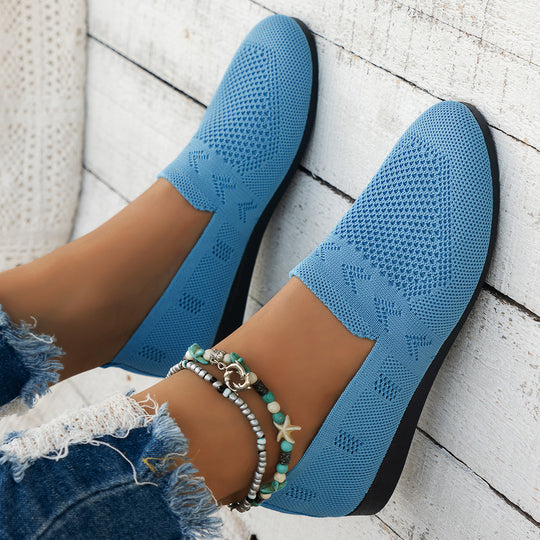 Damen Atmungsaktive Slip-On Sneakers mit flexiblem Strickdesign R&B