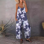 Damen Jumpsuit mit weitem Bein und modischem Muster R&B