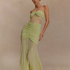 Damen Glamouröses Abendkleid mit Spitzenakzenten und figurbetonter Raffung R&B