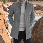 Herren modischer Überzieh-Mantel mit praktischen Taschen R&B
