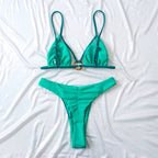 Damen Triangel-Bikini mit modischem Ringdetail R&B