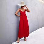 Damen Maxikleid mit feinen Spaghetti-Trägern R&B