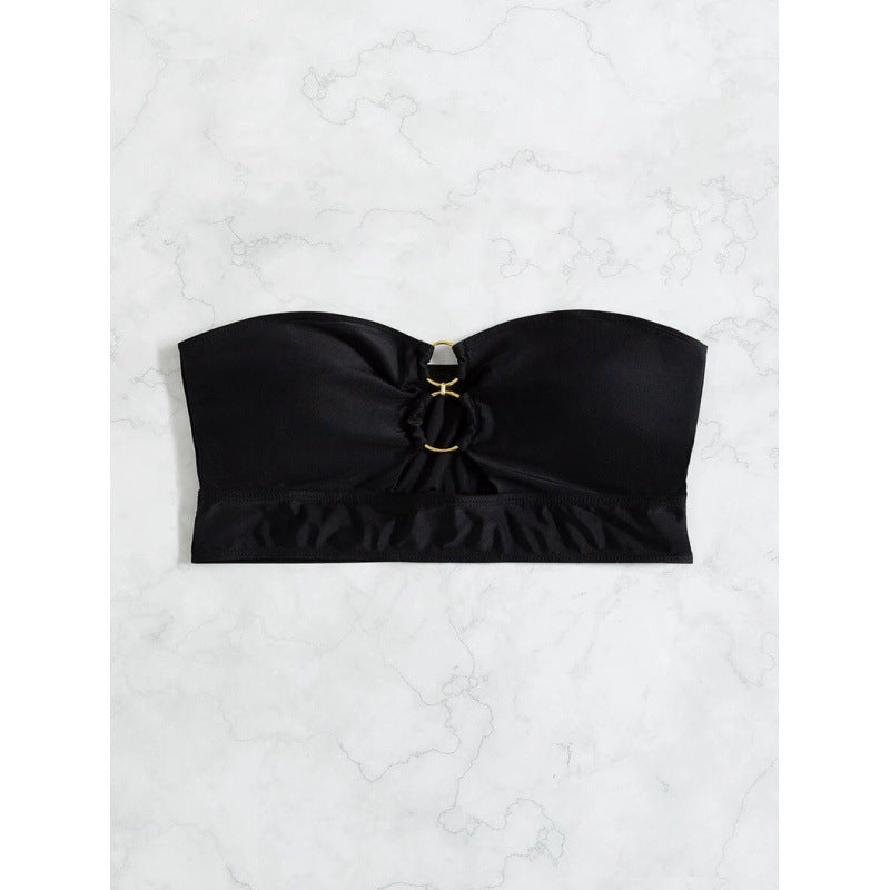 Damen Bandeau-Bikini-Oberteil mit innovativer Raffung R&B