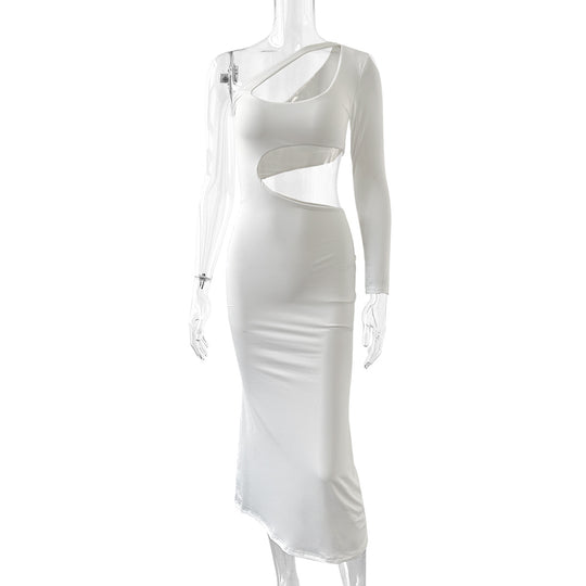 Damen Longsleeve Maxi-Kleid mit sexy Cut-Outs und figurbetontem Schnitt R&B