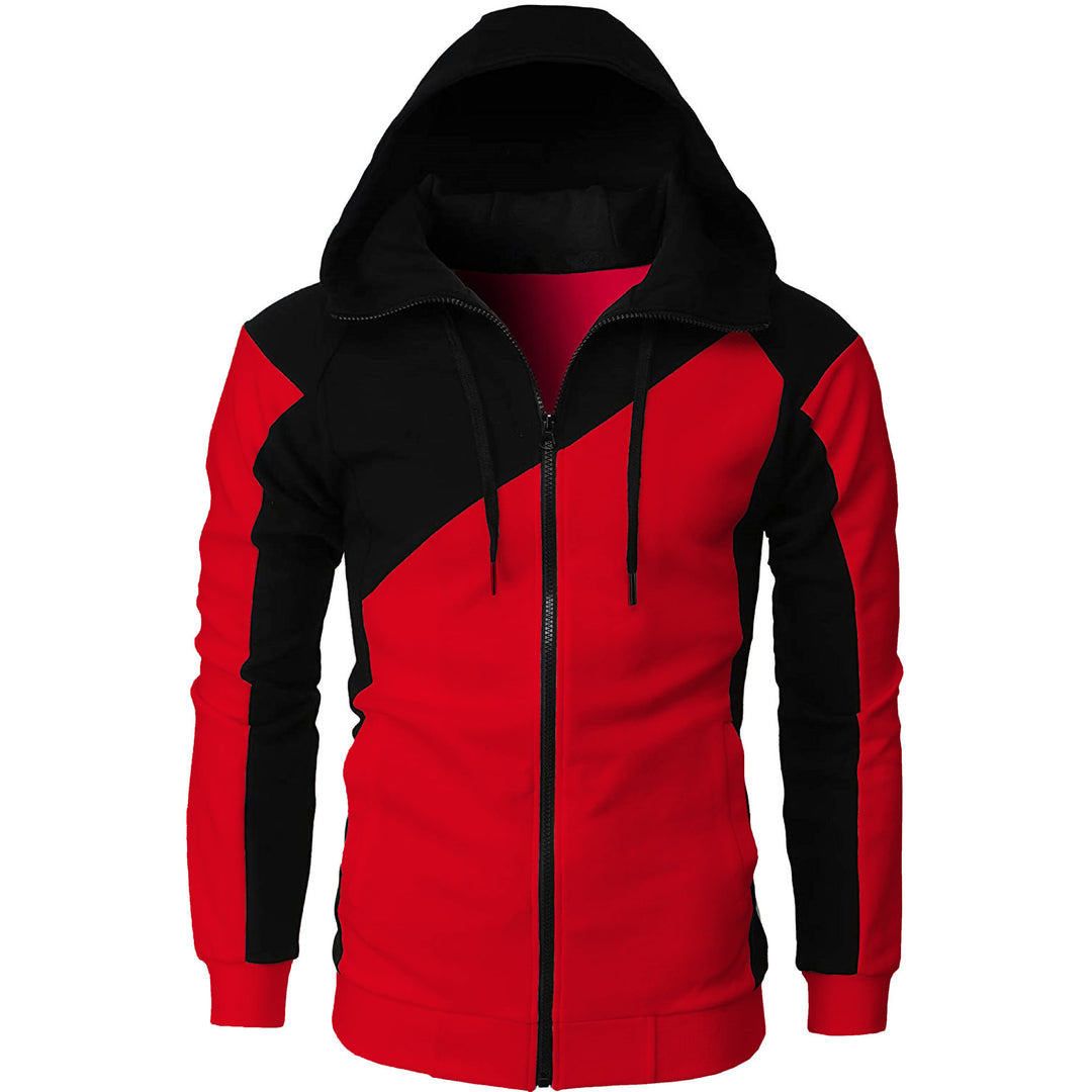Herren Sportliche Kapuzenjacke mit kontrastierenden Farbakzenten R&B