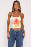 Damen Crop-Top mit floralem Druck und verstellbaren Trägern R&B
