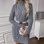 Damen Strickkleid mit elegantem Zopfdesign R&B