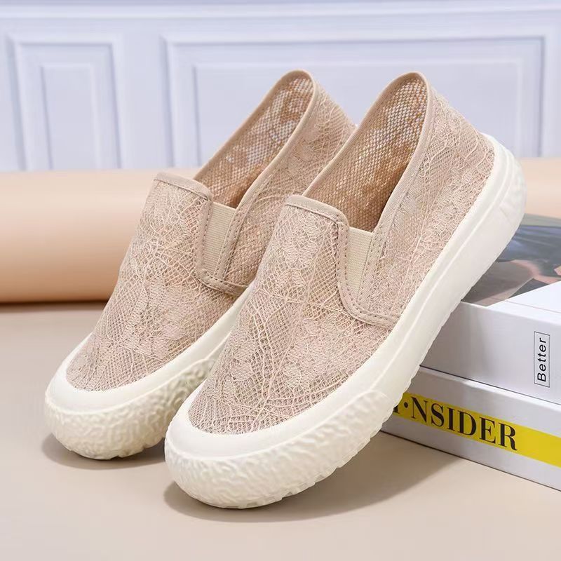 Damen Slip-On Schuhe mit zartem Spitzenobermaterial R&B