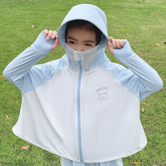 Mädchen funktionale UV-Schutzjacke mit Kapuze R&B