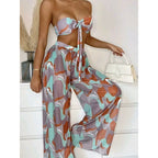 Damen Bikini-Set mit elegantem Wickelrock und modischem Muster R&B