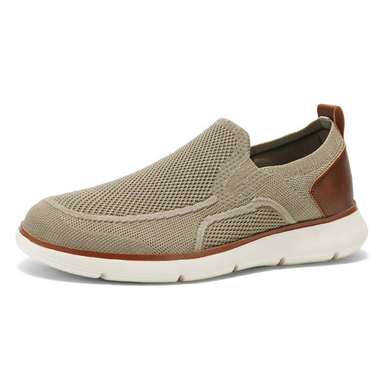 Herren nan atmungsaktiver Strickslipper mit elastischem Einstieg und stoßdämpfender EVA-Sohle R&B