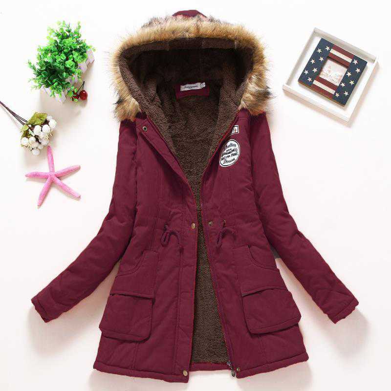 Damen gefütterte Übergangsjacke mit Kapuze und Teddyfutter R&B