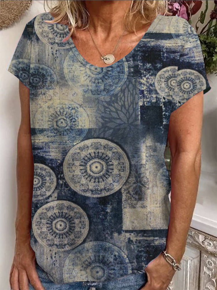 Damen Lockere Bluse mit buntem Paisleymuster R&B