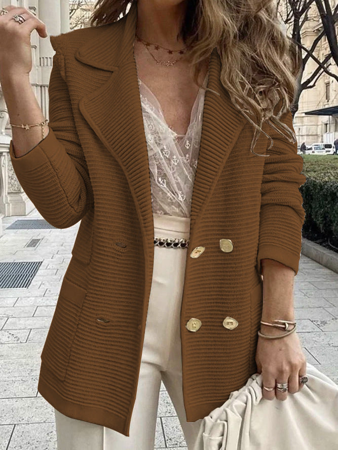 Damen Schnittiger Strickblazer R&B