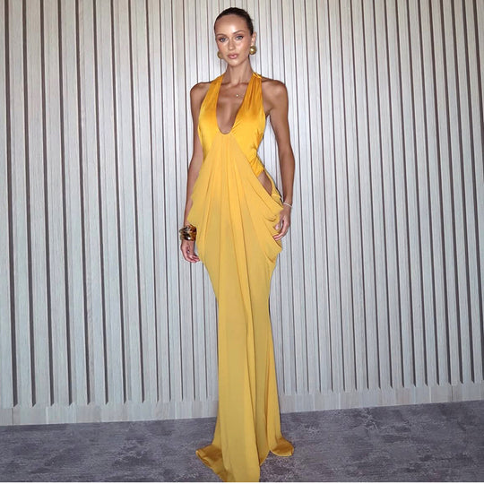 Damen Elegantes Wickelkleid mit tiefem V-Ausschnitt und raffinierten Drapierungen R&B