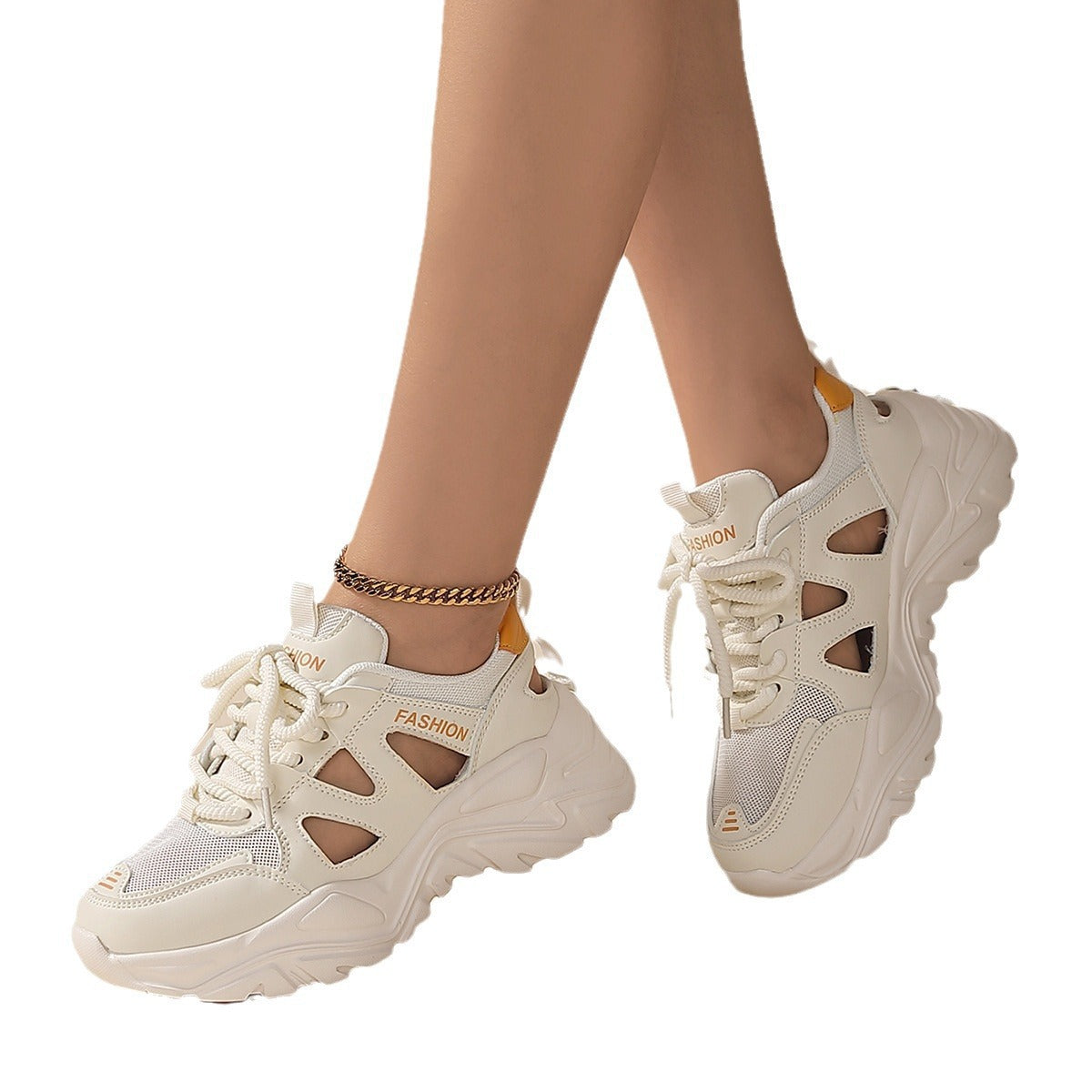 Damen Sportliche Chunky Sneaker mit atmungsaktivem Mesh-Obermaterial und rutschfester Sohle