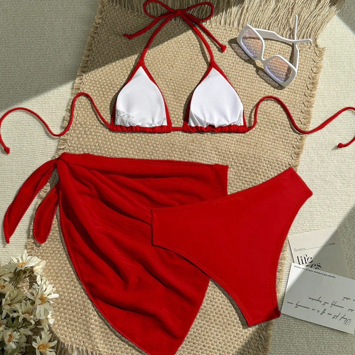 Damen Triangel-Bikini mit Wickeltuch und verstellbaren Trägern R&B