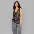 Damen Spitzen-Cami mit Polka-Dots und eleganten Details R&B