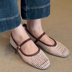 Damen Klassische Ballerinas mit verstellbarem Riemen R&B