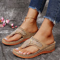 Damen Bequeme Schmuck-Sandalen mit Zehensteg R&B