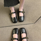 Damen elegante Mary Jane Ballerinas mit modischer Schnalle R&B