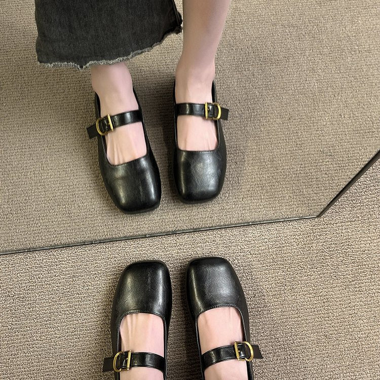 Damen elegante Mary Jane Ballerinas mit modischer Schnalle R&B