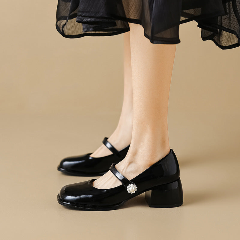 Damen Elegante Ballerinas mit modischem Riemen und funkelnder Schnallenverzierung