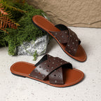 Damen Riemensandalen mit glänzenden Nieten und komfortabler Fußbettgestaltung R&B