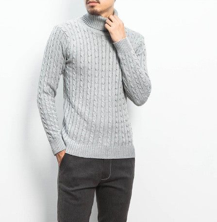 Herren modischer Rollkragenpullover mit strukturierter Strickoptik R&B