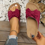 Damen Komfortable Kork-Sandalen mit dekorativem Schleifen-Design R&B
