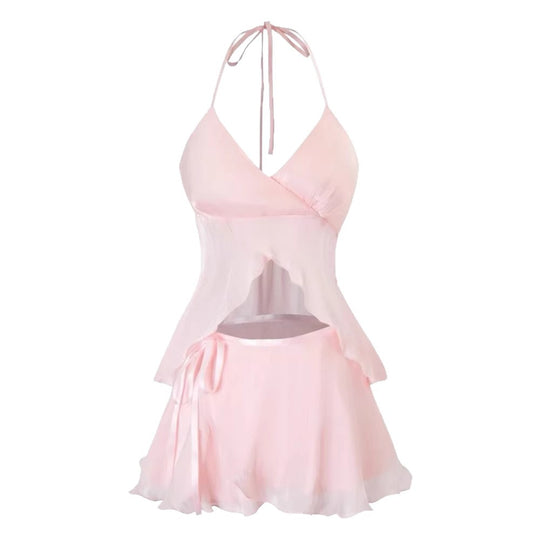 Damen verspieltes Crop-Top und kurzer Rock R&B