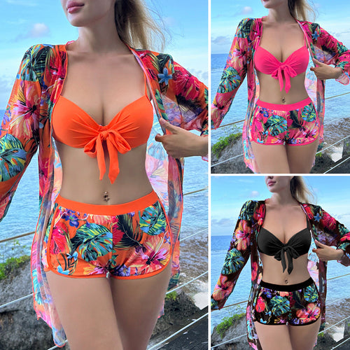 Damen Badeanzug mit floralem Kimono R&B