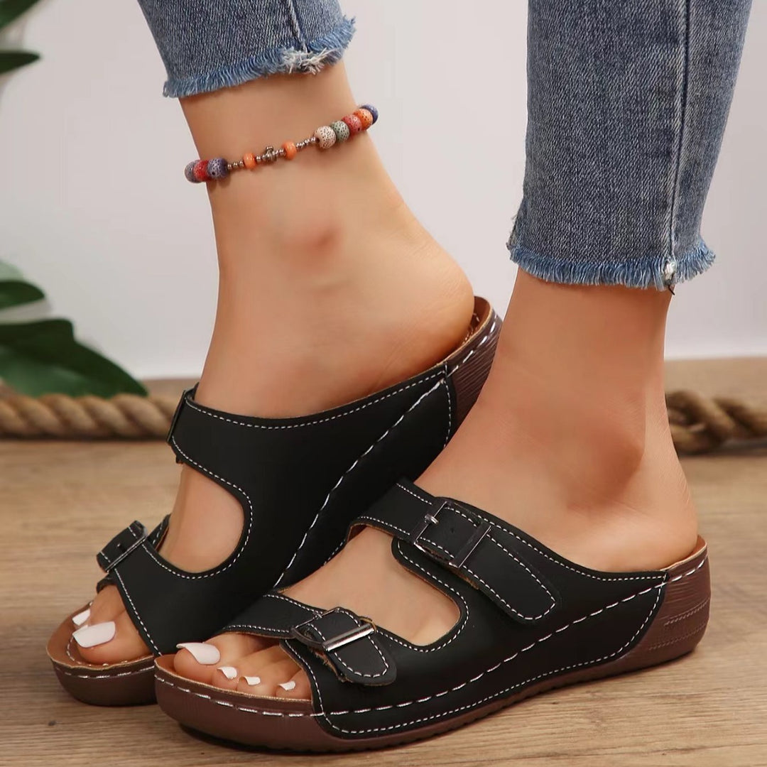 Damen Bequeme Clogs mit verstellbaren Doppelschnallen R&B